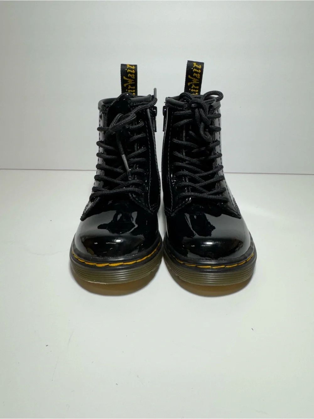 Dr. Martens TODDLER 1460 BLAK  PATENT LEATHER LACE UP BOOTS Size  8